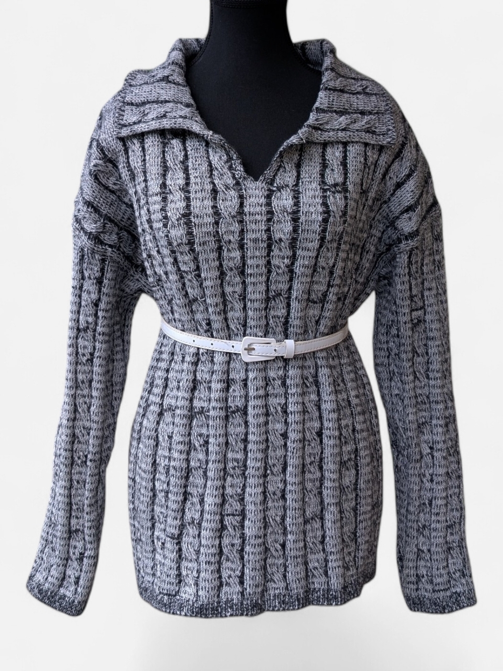 COASTAL PNW Little Mountain Cordova Sweater Dress | Grey Marl | Oversized S